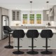 Glitzhome Set of 2 Mid-Century Modern Black Quilted Leatherette Gaslift Adjustable Swivel Bar Stool