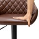 Glitzhome Set of 2 Mid-Century Modern Brown Quilted Leatherette Gaslift Adjustable Swivel Bar Stool