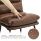 Glitzhome Set of 2 Modern Brown Thick Leatherette Bar Stool with Metal Legs