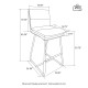 Glitzhome Set of 2 Modern Cream Thick Leatherette Bar Stool with Metal Legs