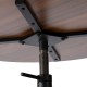 Glitzhome Industrial Modern 37.00-42.00"H Adjustable Round Bar Table with Walnut Veneer Top and Black Steel Base