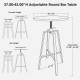 Glitzhome Industrial Modern 37.00-42.00"H Adjustable Round Bar Table with Walnut Veneer Top and Black Steel Base