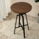 Glitzhome Industrial Modern 37.00-42.00"H Adjustable Round Bar Table with Walnut Veneer Top and Black Steel Base