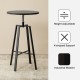Glitzhome Industrial Modern 37.00-42.00"H Adjustable Round Bar Table with Black Oak Veneer Top and Black Steel Base
