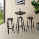 Glitzhome Industrial Modern 37.00-42.00"H Adjustable Round Bar Table with Black Oak Veneer Top and Black Steel Base