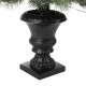 Glitzhome Set of Two 4ft Flocked Christmas Tree With 100 Warm White Light, Pinecone and Berries