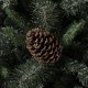 Glitzhome Set of Two 4ft Flocked Christmas Tree With 100 Warm White Light, Pinecone and Berries