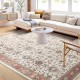 Glitzhome 8" x 10" Oriental Ivory/ Red Area Rugs