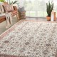 Glitzhome 8" x 10" Oriental Ivory/ Red Area Rugs