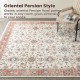 Glitzhome 8" x 10" Oriental Ivory/ Red Area Rugs