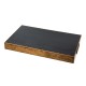 Glitzhome Set of 2 Rectangle Wooden & Plastic Peacock Feathers Patterned Decorative Trays with Handles