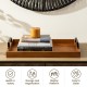 Glitzhome Set of 2 Rectangle Wooden Geometric Trays with Metal Handles