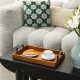 Glitzhome Set of 2 Rectangle Wooden Geometric Trays with Metal Handles