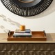 Glitzhome Set of 2 Rectangle Wooden Geometric Trays with Metal Handles