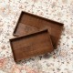Glitzhome Set of 2 Rectangle Rubber Wood Abstract Trays with Handles