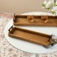Glitzhome Set of 2 Rectangle Acacia Wood Trays with Metal Handles