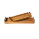 Glitzhome Set of 2 Rectangle Acacia Wood Trays with Metal Handles