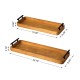 Glitzhome Set of 2 Rectangle Acacia Wood Trays with Metal Handles