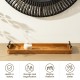 Glitzhome Set of 2 Rectangle Acacia Wood Trays with Metal Handles