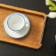 Glitzhome Set of 2 Rectangle Acacia Wood Trays with Metal Handles