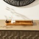 Glitzhome Set of 2 Rectangle Acacia Wood Trays with Metal Handles