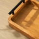 Glitzhome Set of 2 Rectangle Acacia Wood Trays with Metal Handles