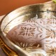 Glitzhome Set of 2 Round Gold Abstract Mirrored Trays with Handles