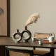Glitzhome Set of 2 Modern Two-tone Color with Circle Hollow Ceramic Table Vases