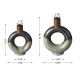 Glitzhome Set of 2 Modern Two-tone Color with Circle Hollow Ceramic Table Vases