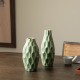 Glitzhome Set of 2 Modern Geometric Green Ceramic Table Vases
