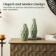 Glitzhome Set of 2 Modern Geometric Green Ceramic Table Vases