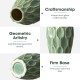 Glitzhome Set of 2 Modern Geometric Green Ceramic Table Vases