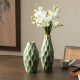 Glitzhome Set of 2 Modern Geometric Green Ceramic Table Vases