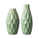 Glitzhome Set of 2 Modern Geometric Green Ceramic Table Vases