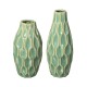 Glitzhome Set of 2 Modern Geometric Green Ceramic Table Vases