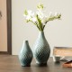 Glitzhome Set of 2 Modern Spiraling Artistry Turquoise Ceramic Table Vases
