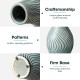 Glitzhome Set of 2 Modern Spiraling Artistry Turquoise Ceramic Table Vases