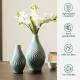 Glitzhome Set of 2 Modern Spiraling Artistry Turquoise Ceramic Table Vases