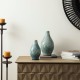Glitzhome Set of 2 Modern Spiraling Artistry Turquoise Ceramic Table Vases