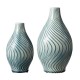 Glitzhome Set of 2 Modern Spiraling Artistry Turquoise Ceramic Table Vases