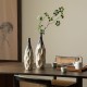 Glitzhome Set of 2 Modern Two-tone Color  with Geometric Faceted Ceramic Table Vases
