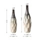 Glitzhome Set of 2 Modern Two-tone Color  with Geometric Faceted Ceramic Table Vases