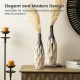 Glitzhome Set of 2 Modern Two-tone Color  with Geometric Faceted Ceramic Table Vases