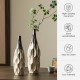 Glitzhome Set of 2 Modern Two-tone Color  with Geometric Faceted Ceramic Table Vases