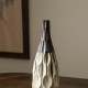 Glitzhome Set of 2 Modern Two-tone Color  with Geometric Faceted Ceramic Table Vases