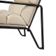 Glitzhome Modern Beige Wavy Leatherette Accent Arm Chair with Black Metal Frame