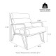 Glitzhome Modern Beige Wavy Leatherette Accent Arm Chair with Black Metal Frame