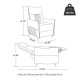 Glitzhome Modern Blue Fabric Push Back Recliner with Ergonomic Segmented Back