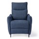 Glitzhome Modern Blue Fabric Push Back Recliner with Ergonomic Segmented Back