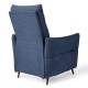 Glitzhome Modern Blue Fabric Push Back Recliner with Ergonomic Segmented Back